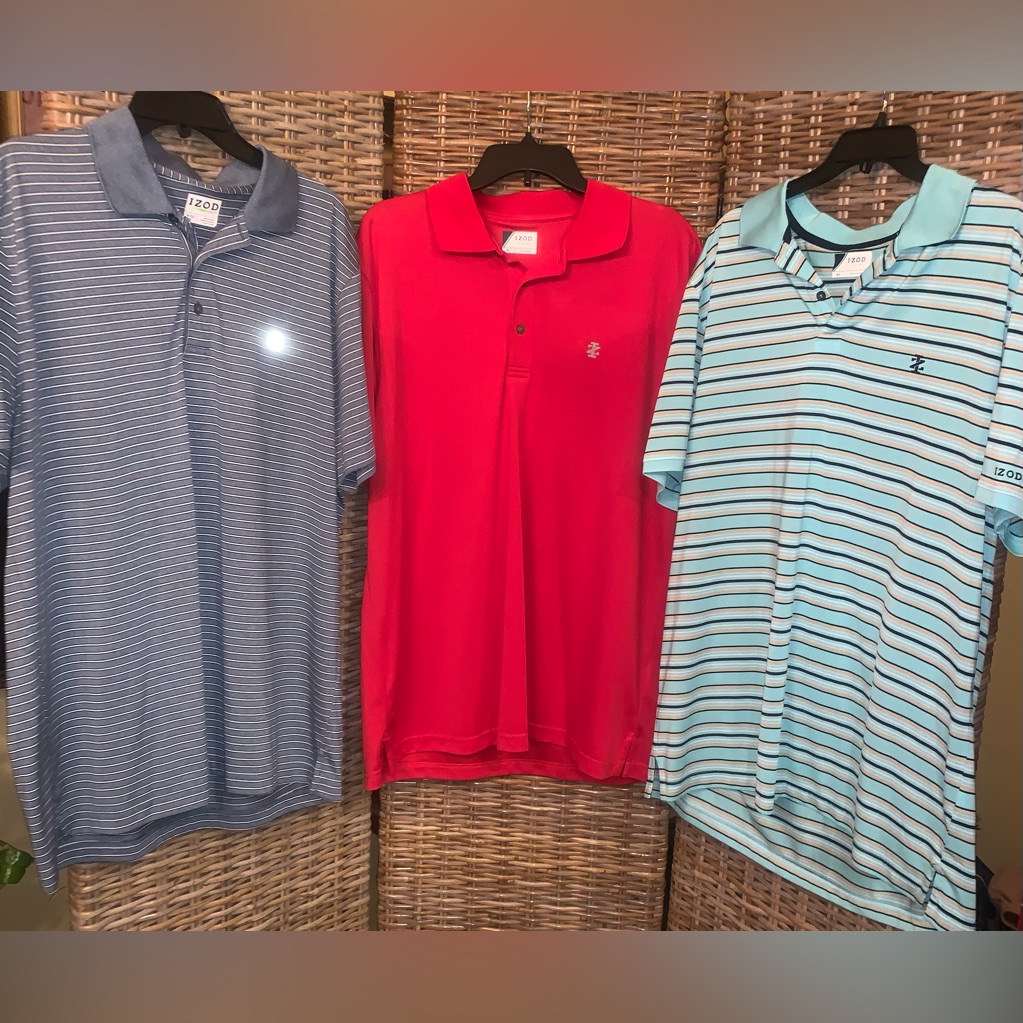 Bundle Of 3 - Izod Golf Polo Shirts Sz Xl